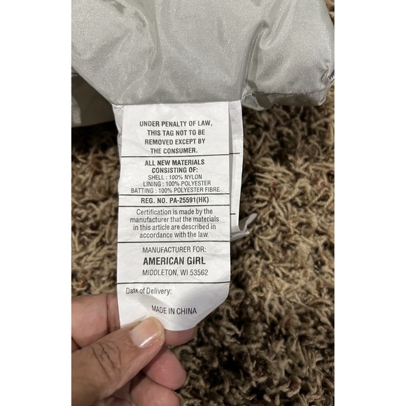 American Girl Sleeping Bag Sleepover Packable Lightweight Blue Gray Floral‎ - Picture 11 of 12